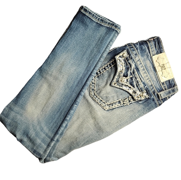 Miss Me Distressed Whiskered Signature Skinny Jeans EUC - Picture 16 of 16